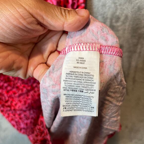 Boden Pink & Red Yoke Detail Belted Jersey Mini Dress Women’s Size 6 Tall - Picture 5 of 7